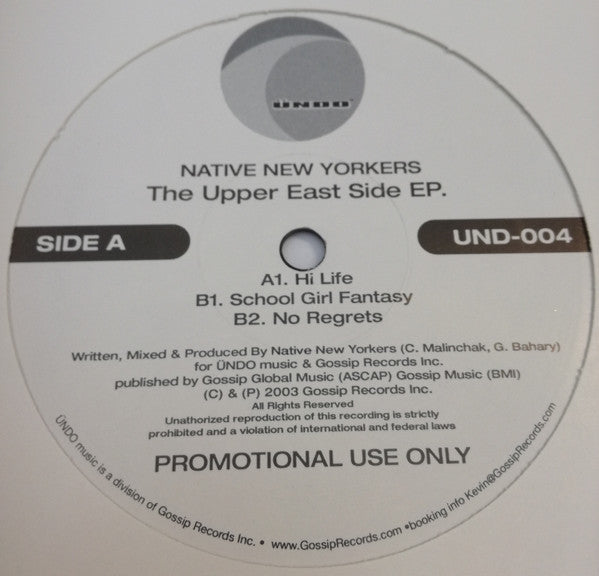 Native New Yorkers : The Upper East Side EP. (12", EP, Promo)