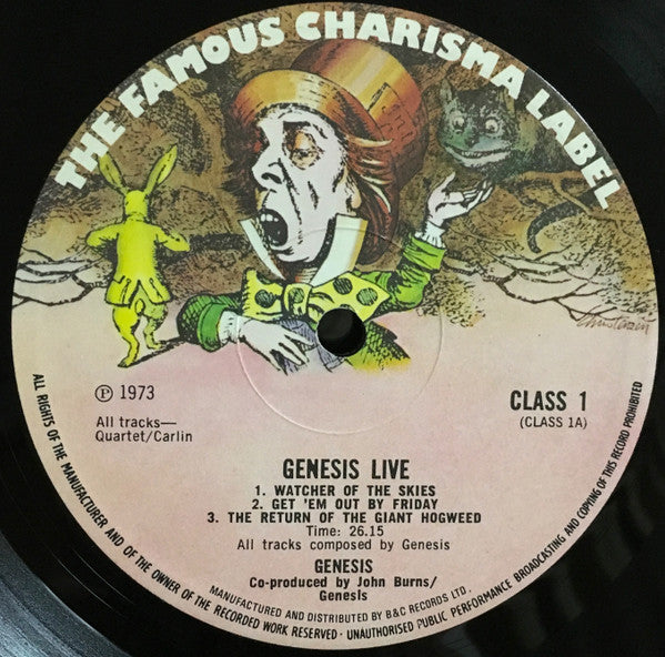 Genesis : Genesis Live (LP, Album, 1st)
