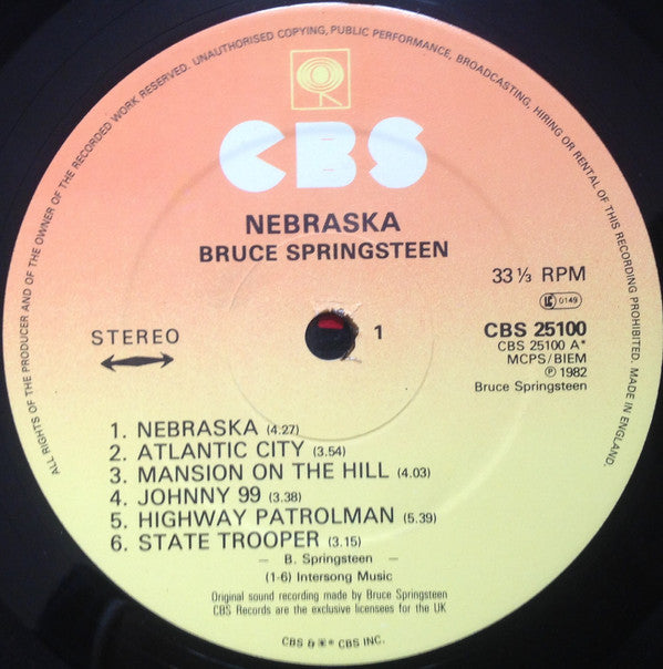 Bruce Springsteen : Nebraska (LP, Album)