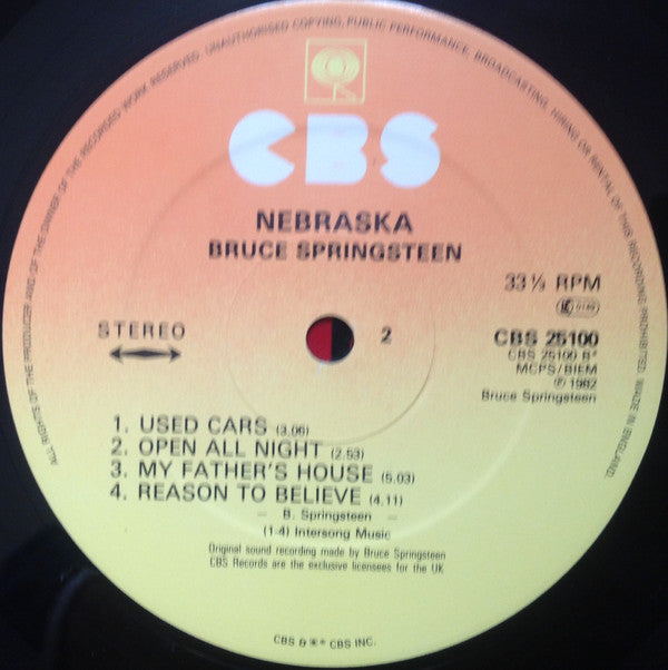 Bruce Springsteen : Nebraska (LP, Album)