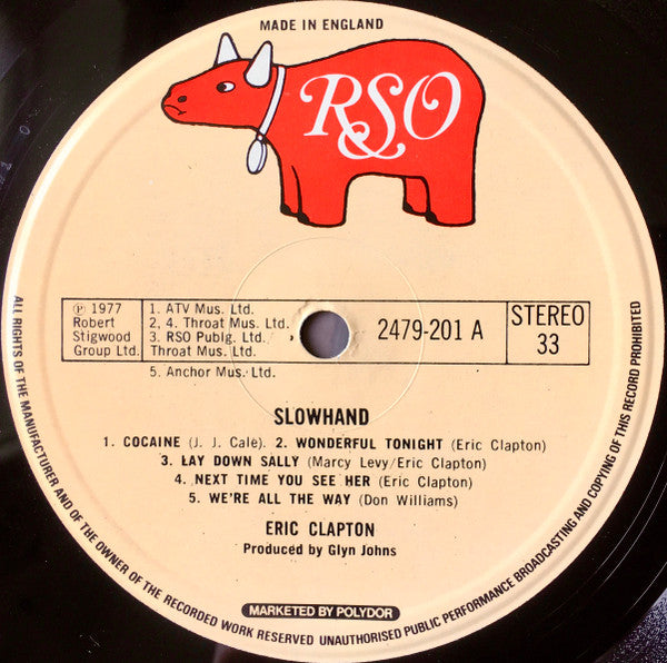 Eric Clapton : Slowhand (LP, Album, Gat)