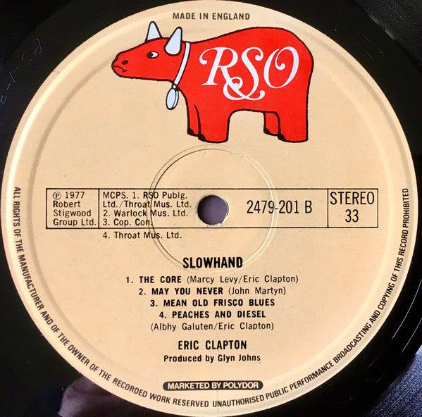 Eric Clapton : Slowhand (LP, Album, Gat)
