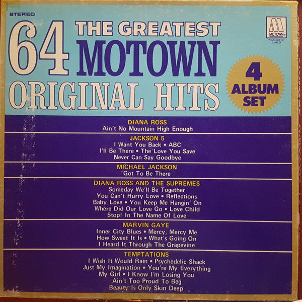 Various : The Greatest 64 Motown Original Hits (Box, Comp, RM + 4xLP)