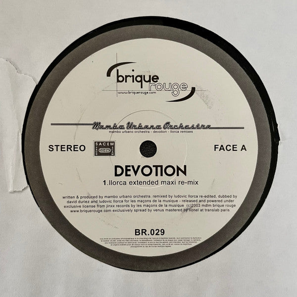 Mambo Urbano Orchestra : Devotion (Llorca Remixes) (12", Promo)