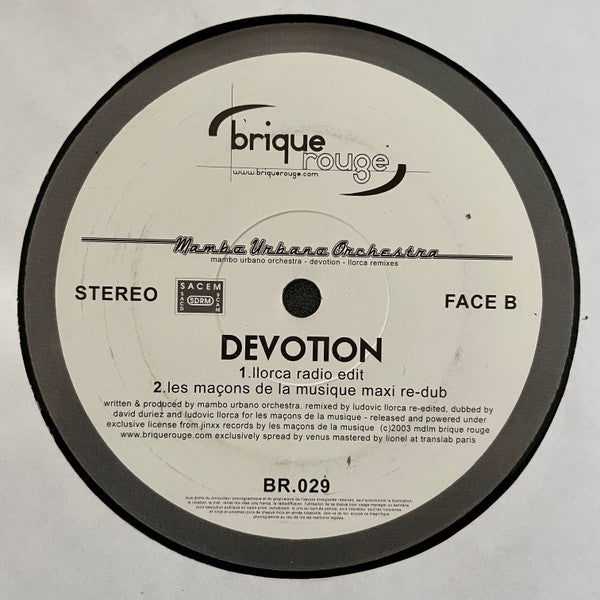 Mambo Urbano Orchestra : Devotion (Llorca Remixes) (12", Promo)