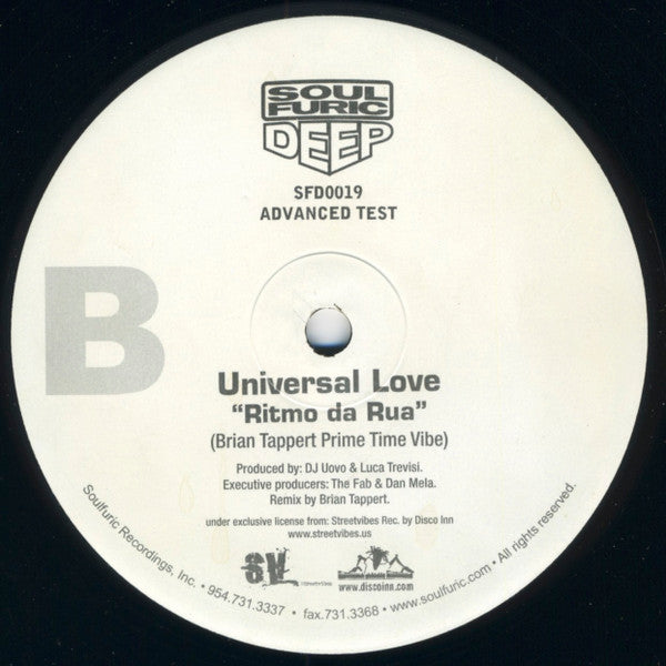 Universal Love : Ritmo Da Rua (Brian Tappert Remixes) (12", TP)