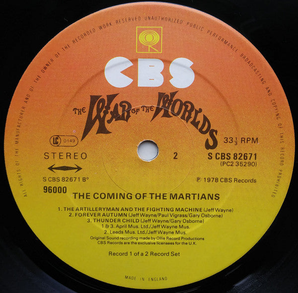 Jeff Wayne : Jeff Wayne's Musical Version Of The War Of The Worlds (2xLP, Album, Gat)