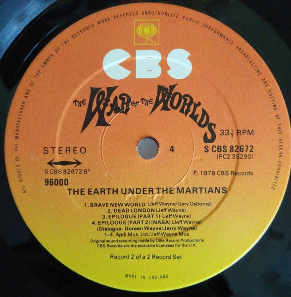 Jeff Wayne : Jeff Wayne's Musical Version Of The War Of The Worlds (2xLP, Album, Gat)