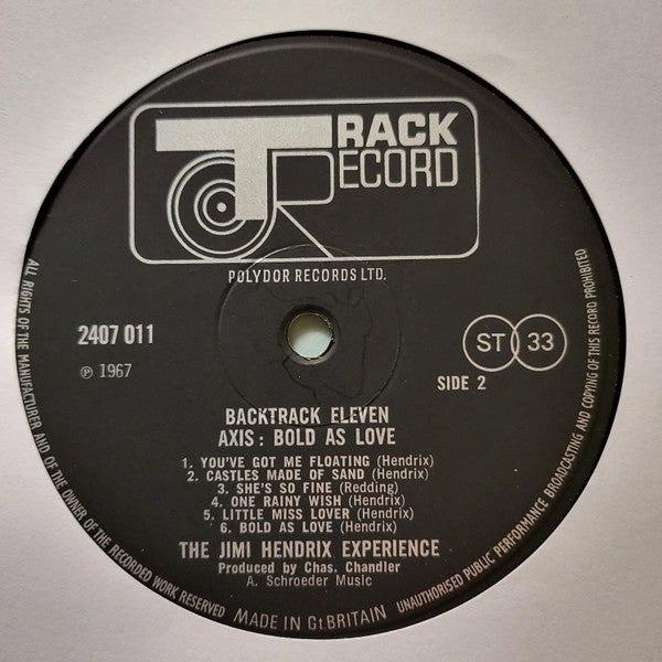The Jimi Hendrix Experience : Axis: Bold As Love - BackTrack 11 (LP, Album, RE)