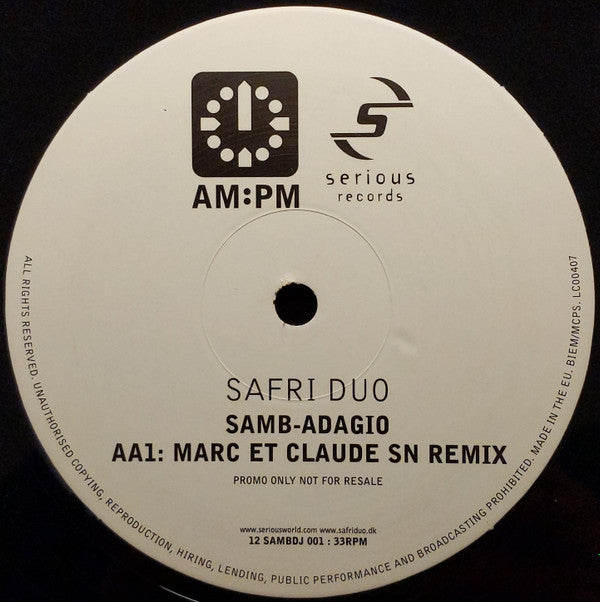 Safri Duo : Samb-Adagio (12", Promo)