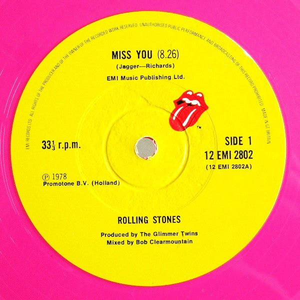 The Rolling Stones : Miss You (12", Pin)