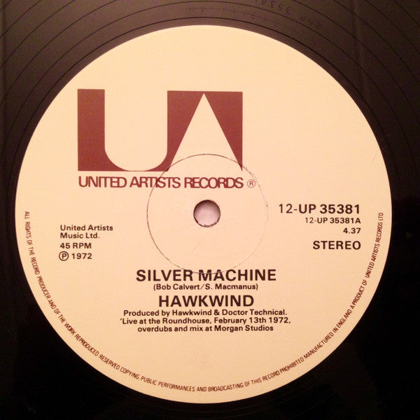 Hawkwind : Silver Machine (12", Single, Met)