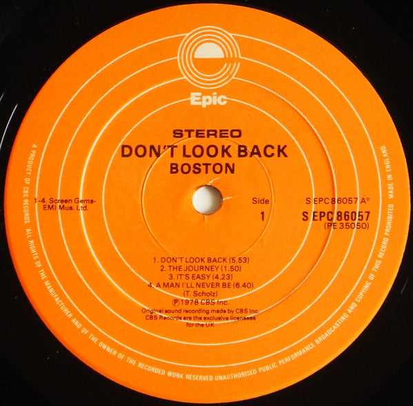 Boston : Don't Look Back (LP, Album, Gat)