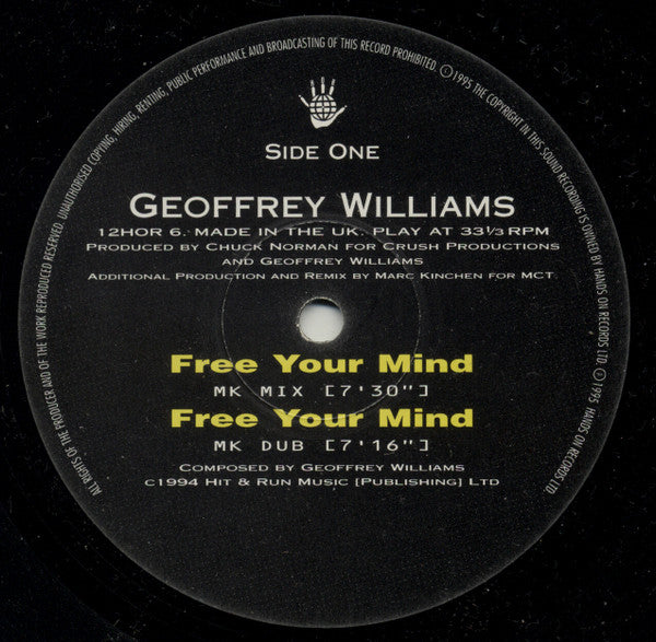 Geoffrey Williams : Free Your Mind / I Guess I Will Always Love You (12")