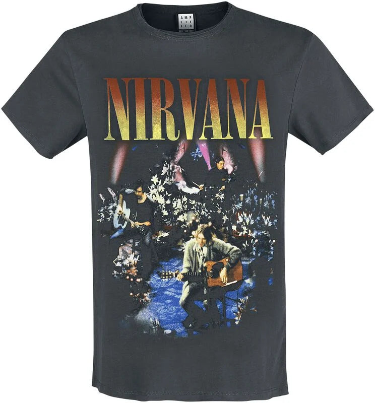 NIRVANA - Nirvana Live In New York Amplified Vintage Charcoal X Large T Shirt