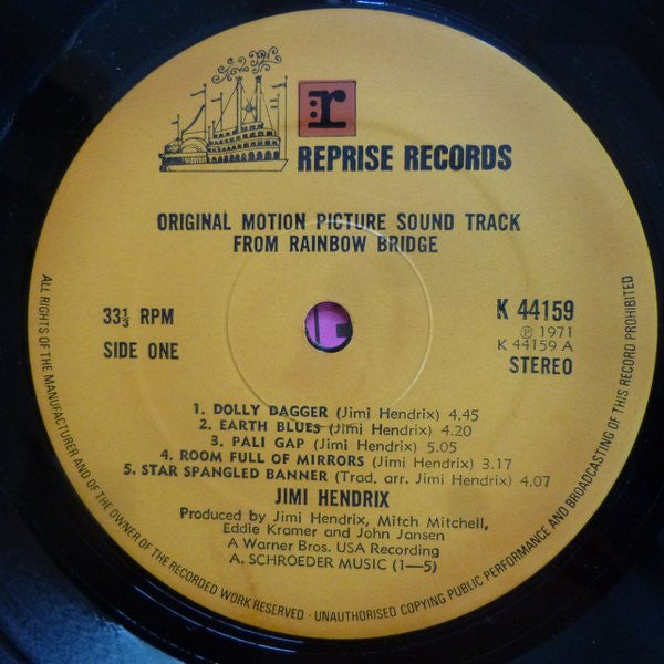 Jimi Hendrix : Rainbow Bridge - Original Motion Picture Sound Track (LP, Album, Gat)