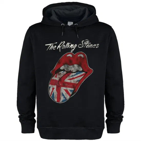 ROLLING STONES - Rolling Stones UK Tongue Amplified Black Medium Hoodie Sweatshirt