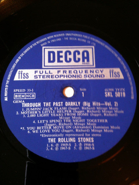 The Rolling Stones : Through The Past, Darkly (Big Hits Vol. 2) (LP, Comp, RE, Oct)