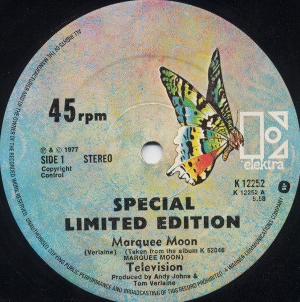 Television : Marquee Moon (12", Single, Mono, Ltd, S/Edition)