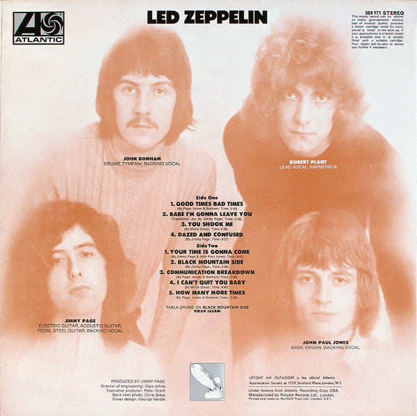 Led Zeppelin : Led Zeppelin (LP, Album, RP, Ver)