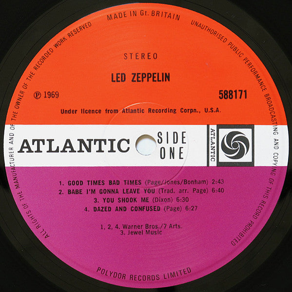 Led Zeppelin : Led Zeppelin (LP, Album, RP, Ver)