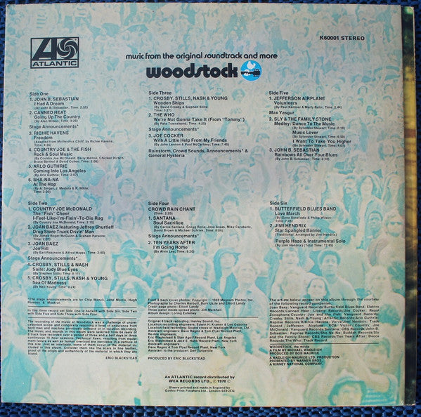 Various : Woodstock - Music From The Original Soundtrack And More (3xLP, Album)