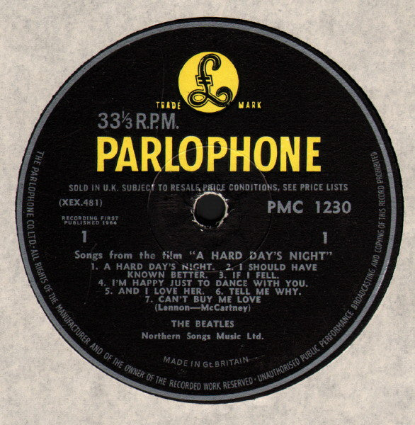 The Beatles : A Hard Day's Night (LP, Album, Mono, Gar)