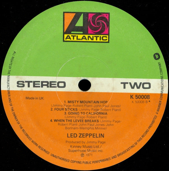 Led Zeppelin : Untitled (LP, Album, RE)