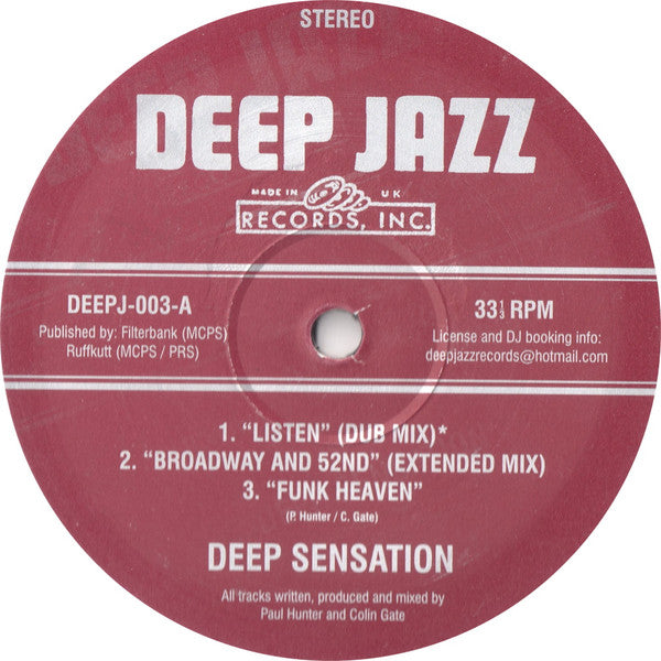 Deep Sensation : Five Track Extended Play (12", EP)