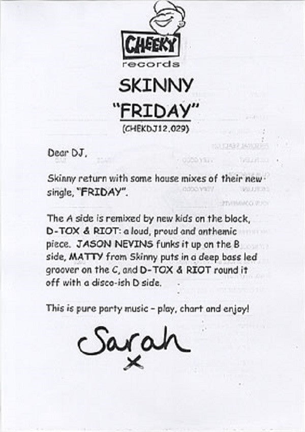 Skinny : Friday (2x12", Promo)