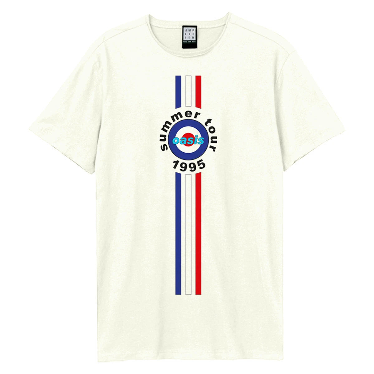 OASIS - Oasis 1995 Tour Stripes Amplified Vintage White X Large T Shirt