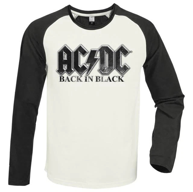 AC/DC - AC/DC Back In Black Vintage White / Charcoal X Large Baseball Jersey