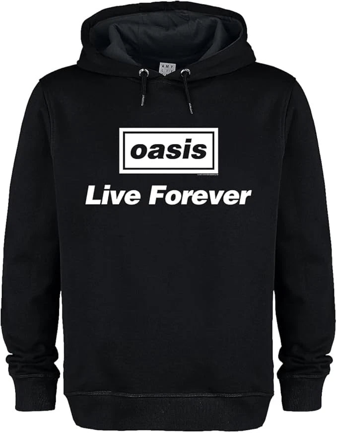 OASIS - Oasis Live Forever Title Amplified Black Large Hoodie