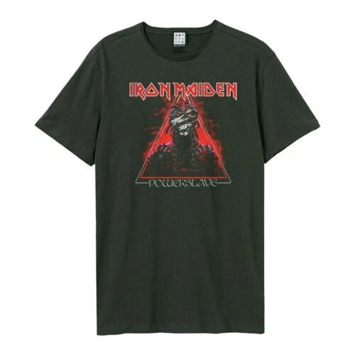 IRON MAIDEN - Iron Maiden Red Powerslave Amplified X Large Vintage Charcoal T Shirt