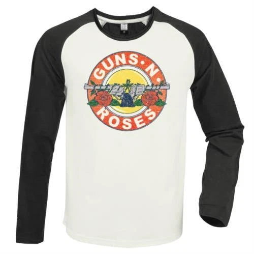 GUNS N ROSES - Guns N Roses Vintage Bullet White / Charcoal X Large Baseball Jersey
