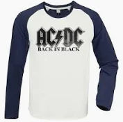 AC/DC - AC/DC Back In Black Vintage White / Navy X Large Baseball Jersey
