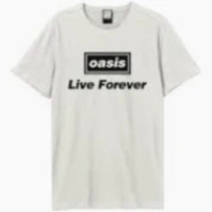OASIS - Oasis Live Forever Lyrics Vintage White Medium
