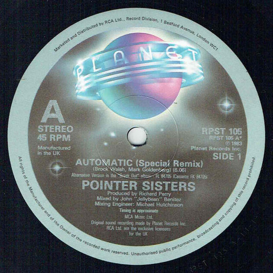 Pointer Sisters : Automatic (12", Die)