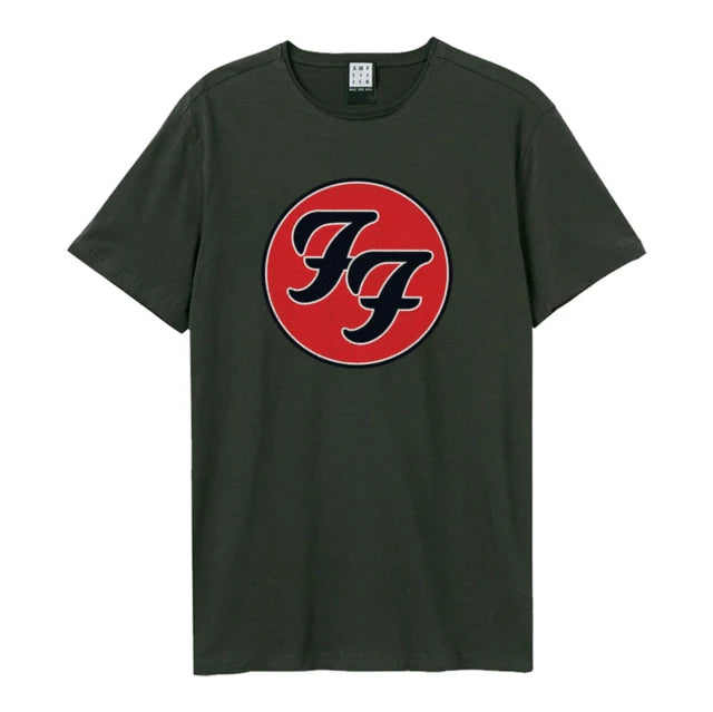 FOO FIGHTERS - Foo Fighters - Double F Logo Amplified X Large Vintage Charcoal T Shirt