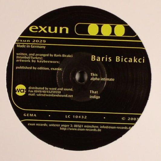 Baris Bicakci : Alpha Intimate (12")