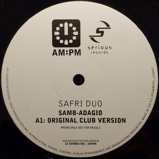 Safri Duo : Samb-Adagio (12", Promo)