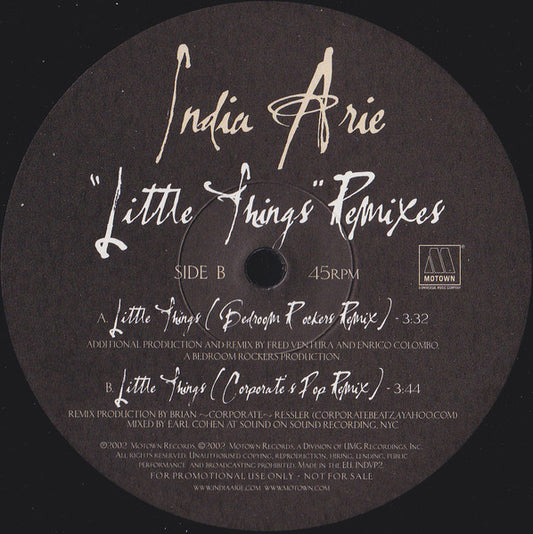 India.Arie : "Little Things" Remixes (12", Promo)