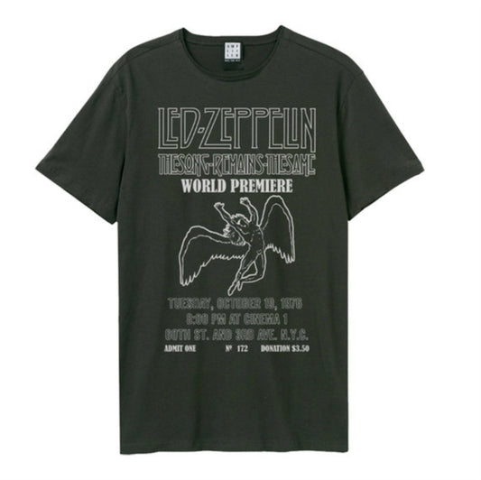 LED ZEPPELIN - Led Zeppelin - The Song Remains The Same Amplified Vintage Charcoal Medium T-Shirt