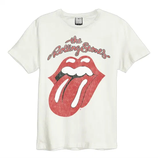ROLLING STONES - Rolling Stones Vintage Tongue Amplified X Large Vintage White T Shirt