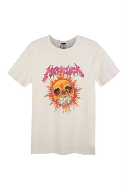 METALLICA - Metallica - Neon Sun Amplified Vintage White Medium T Shirt