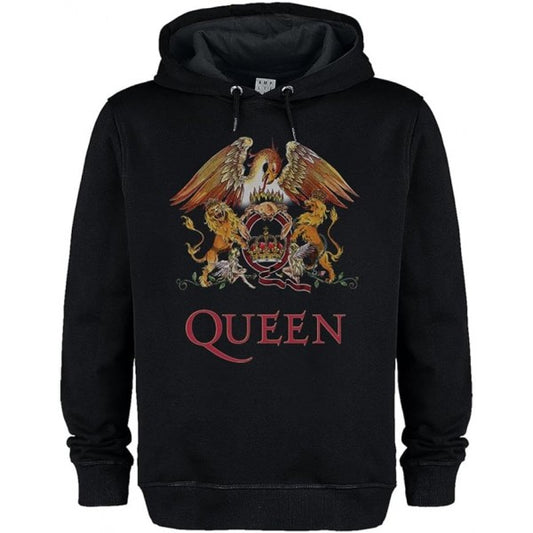 QUEEN - Queen Royal Crest Amplified Black Large Hoodie Sweatshirt