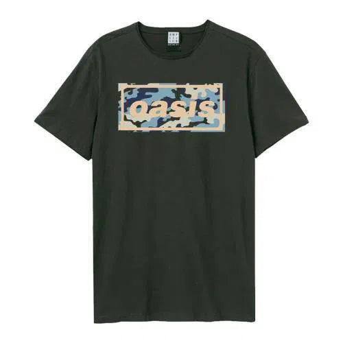 OASIS - Oasis Camo Logo Amplified Vintage Charcoal Small T Shirt