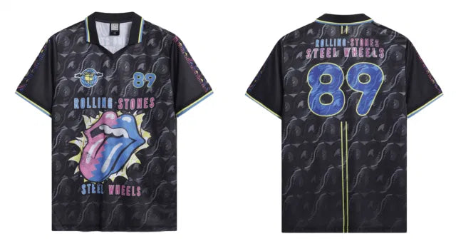 ROLLING STONES - Rolling Stones Steel Wheels Rock FC Football Shirt Large