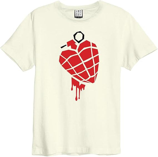 GREEN DAY - Green day - American Idiot Heart Grenade Amplified Vintage White Large T Shirt
