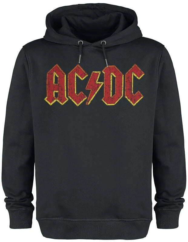 AC/DC - AC/DC Logo Amplified Black X Large Hoodie Sweatshirt